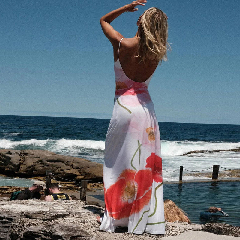 Floral Print Sleeveless Maxi Dress for Women