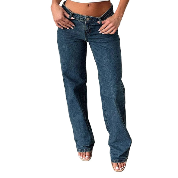 Low Rise Straight Leg Jeans for Women