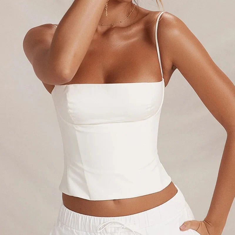 Corset Style Square Neck Cami Top for Women