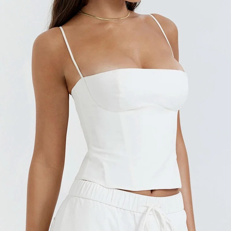 Corset Style Square Neck Cami Top for Women