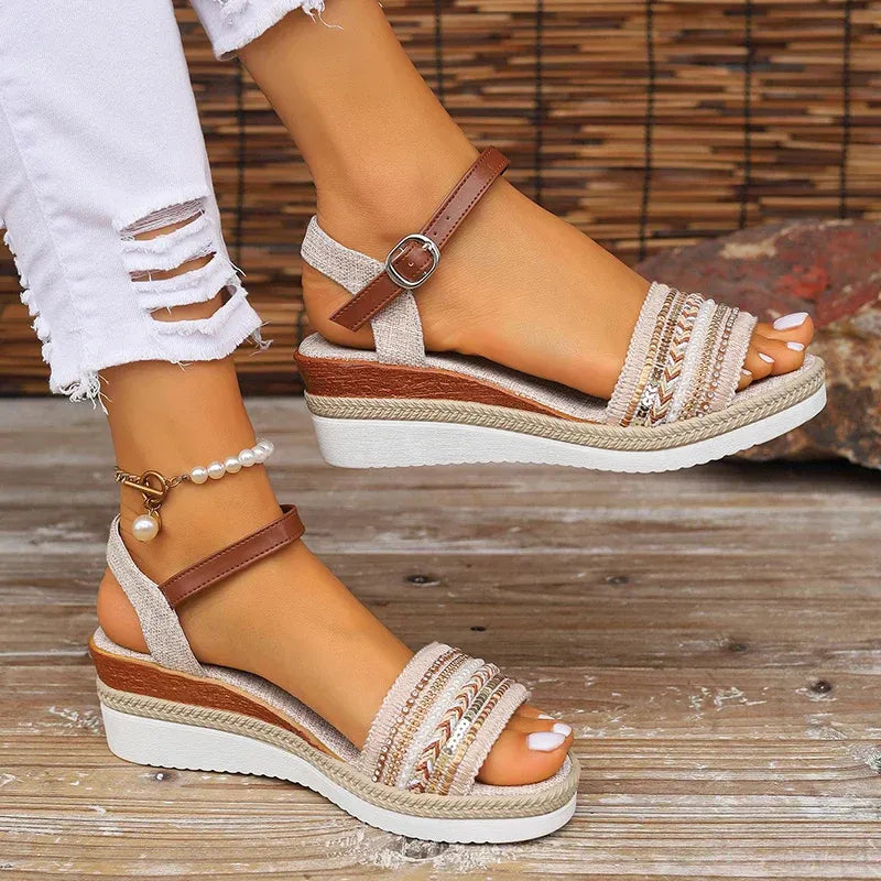 Espadrille Wedge Platform Ankle Strap Sandals for Women