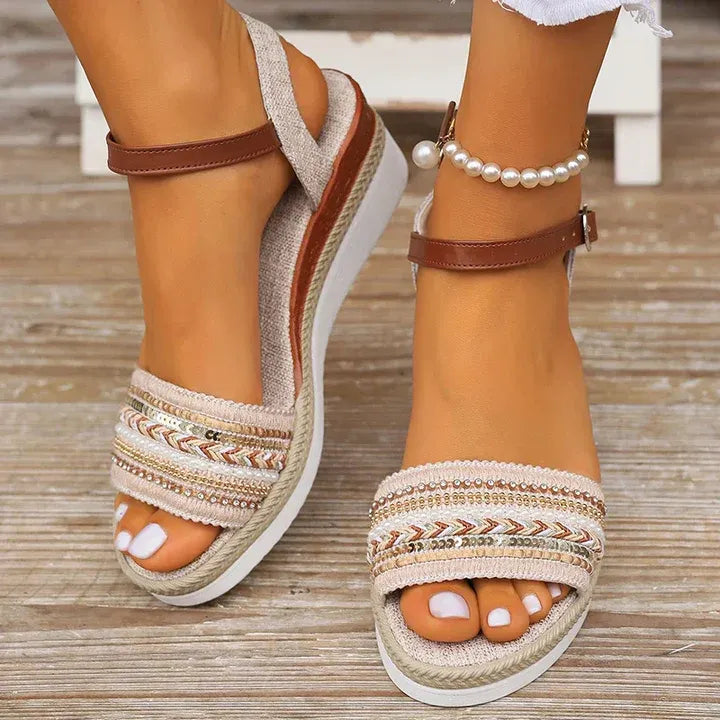 Espadrille Wedge Platform Ankle Strap Sandals for Women