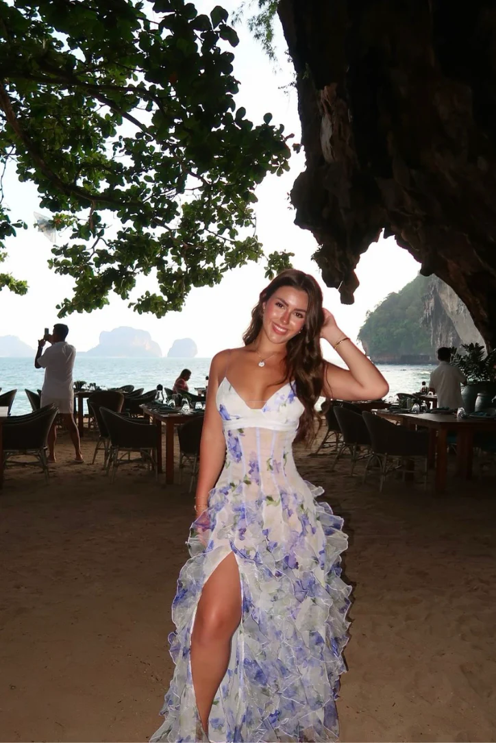 Floral Ruffle Maxi Dress for Women