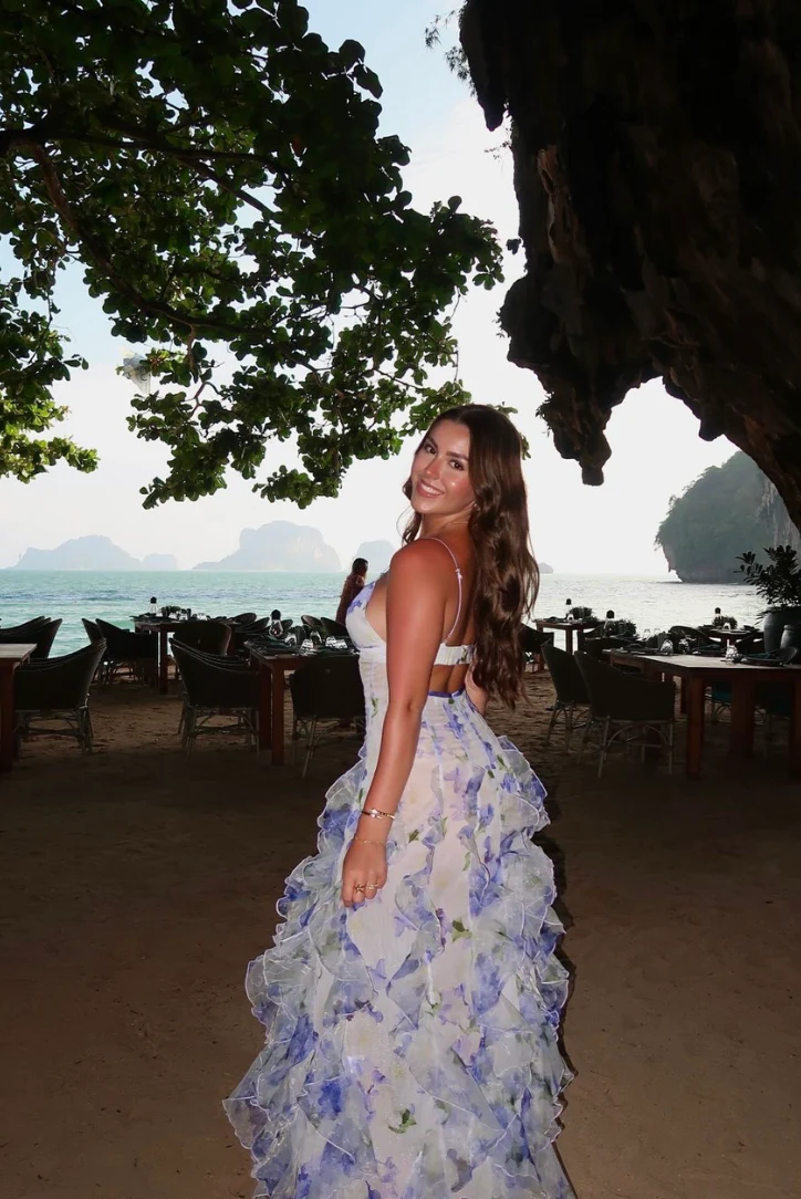 Floral Ruffle Maxi Dress for Women