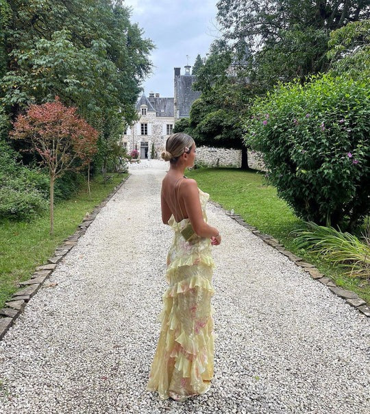 Ruffled Tiered Open Back Maxi Dress for Women