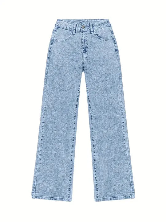 Light Wash High Waisted Wide Leg Jeans for Women