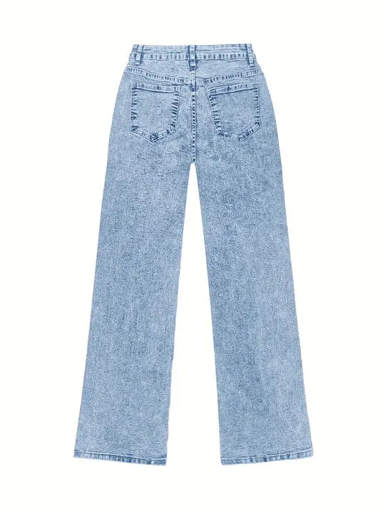 Light Wash High Waisted Wide Leg Jeans for Women
