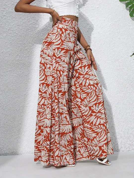 High Waisted Wide Leg Summer Trousers for Women