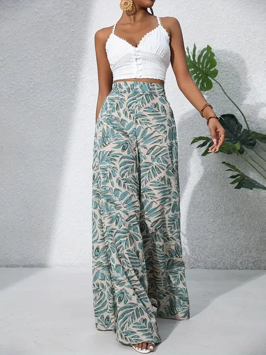 High Waisted Wide Leg Summer Trousers for Women