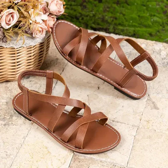 Crisscross Straps Flat Sandals for Women