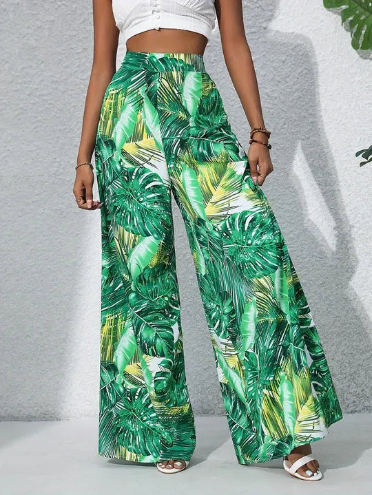 High Waisted Wide Leg Summer Trousers for Women