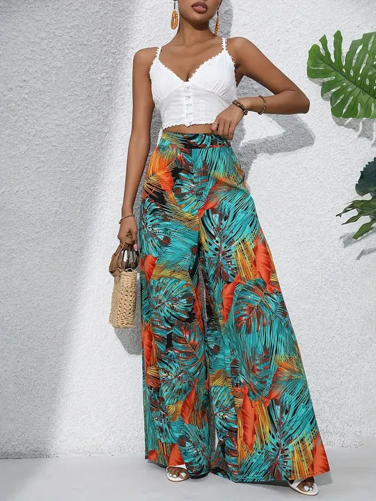 High Waisted Wide Leg Summer Trousers for Women