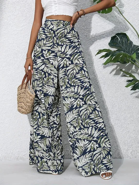 High Waisted Wide Leg Summer Trousers for Women