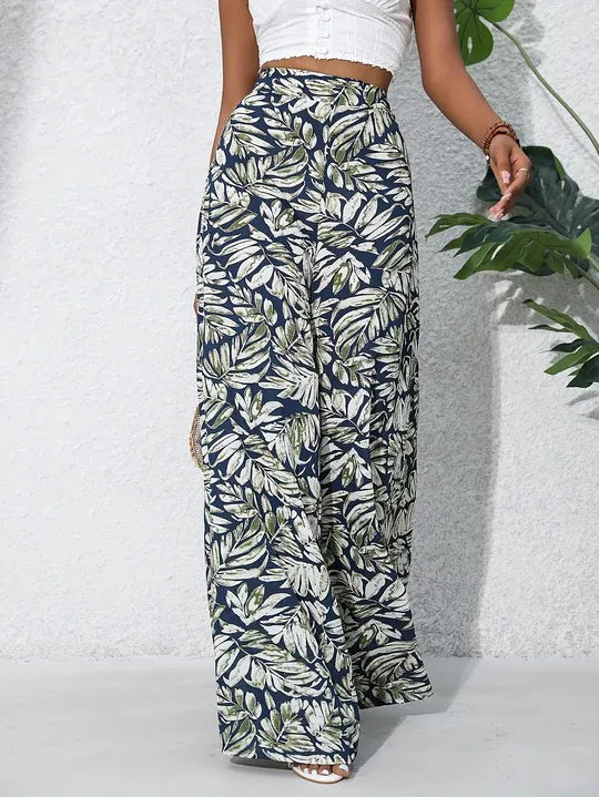 High Waisted Wide Leg Summer Trousers for Women