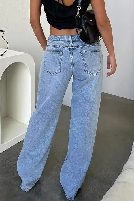 Low Rise Straight Leg Jeans for Women