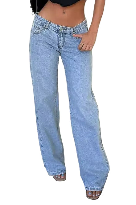 Low Rise Straight Leg Jeans for Women